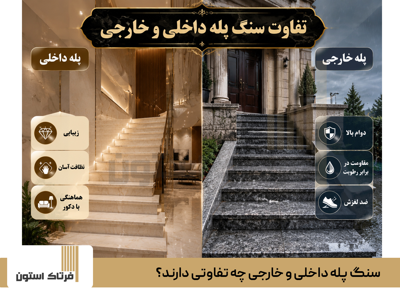 سنگ پله داخلی و خارجی چه تفاوتی دارند؟